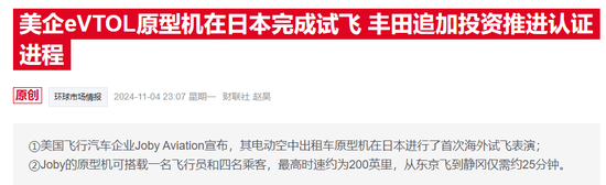 美国飞行汽车股一度暴涨超30%,公司获丰田2.5亿美元投资