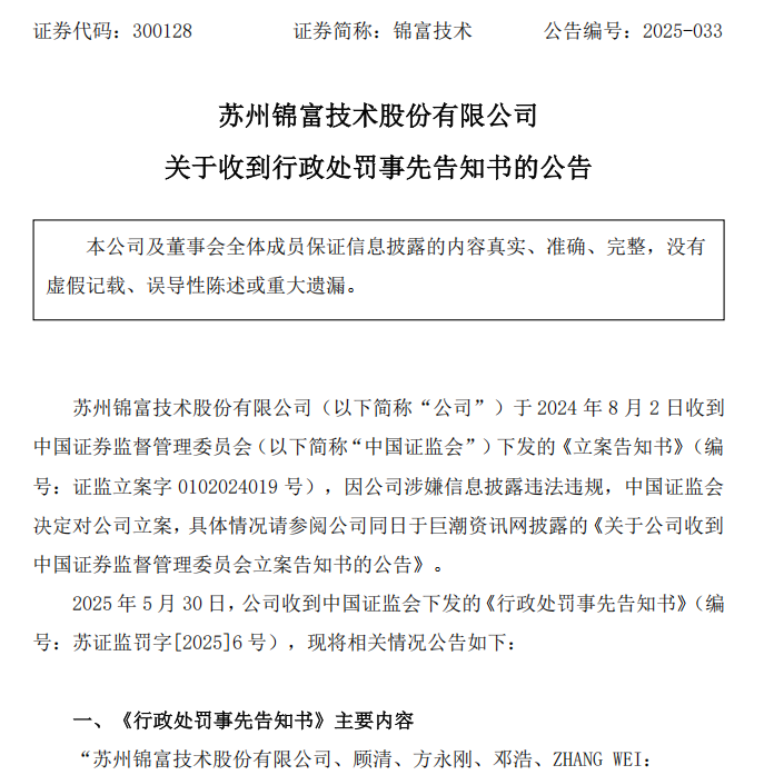 财务造假!300128,罚!