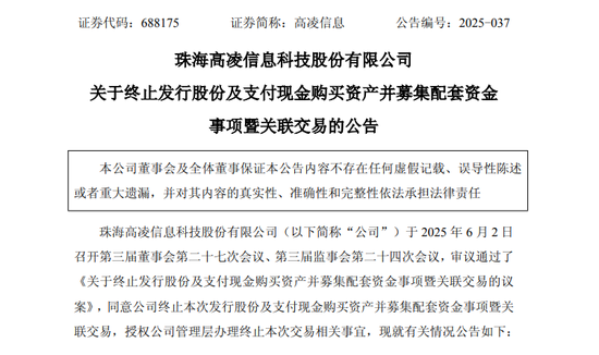 突发！688175，重大资产重组终止！