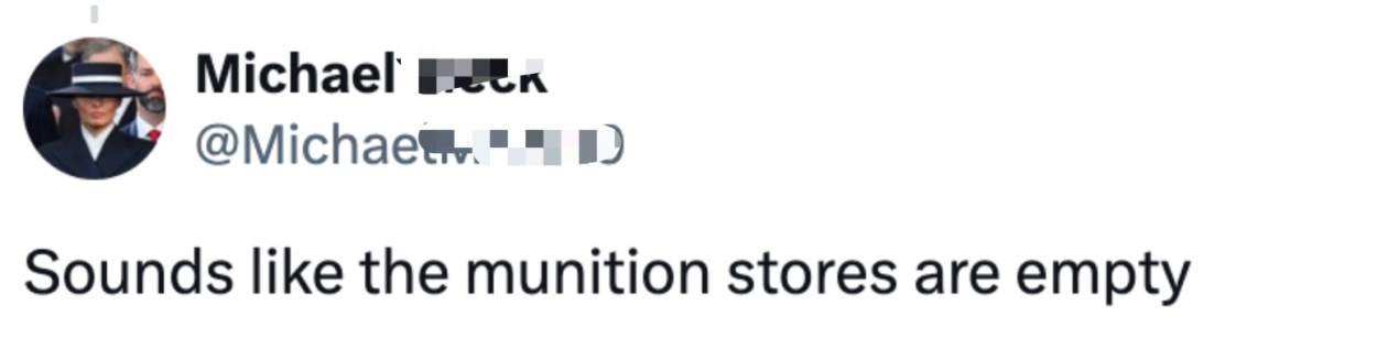 特朗普发帖称美国正以“前所未有的速度储备武器”,网友质疑:弹药库空了?