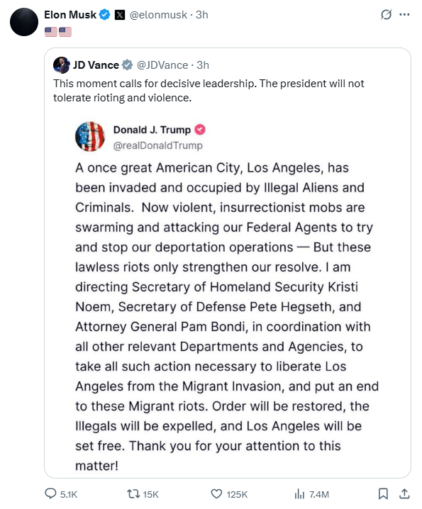 马斯克对特朗普重新示好？深夜连转两条特朗普贴文