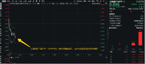 中科曙光复牌涨停！大数据产业ETF（516700）盘中跌逾1%，场内宽幅溢价，资金逢跌进场抢筹！