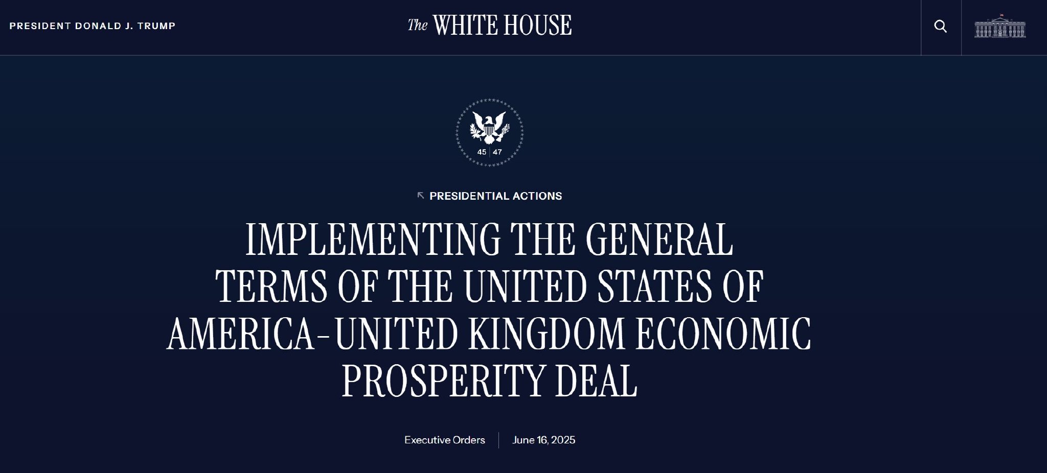 美英达成贸易协议条款 涉及汽车、钢铝、农产品等多方面