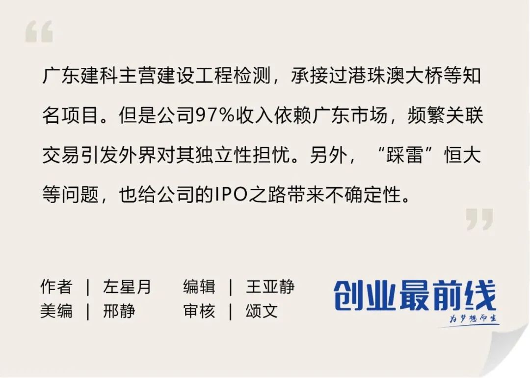 IPO雷达｜港珠澳大桥检测商冲刺深交所，广东建科剥离多元业务后，靠检测“单腿”前行