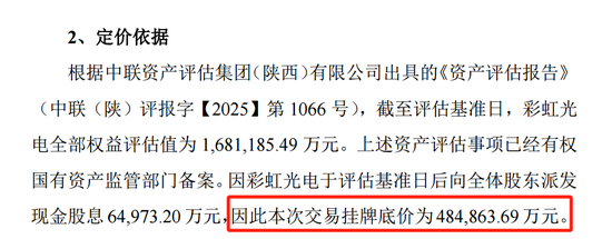 挂牌底价48.49亿元！京东方A拟收购彩虹光电30%股权