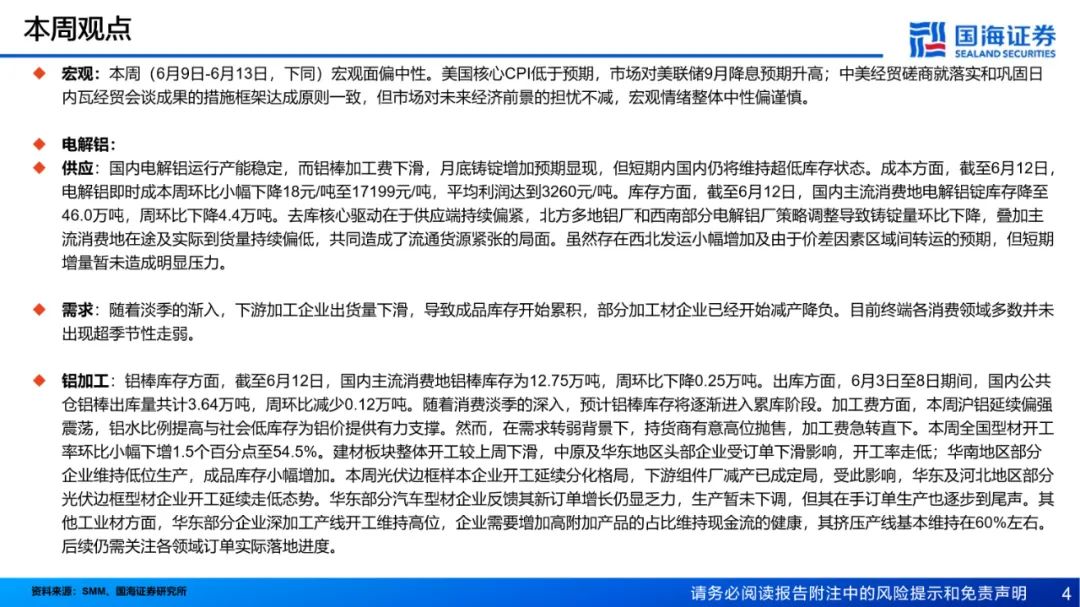 【国海能源开采】铝行业周报:库存接近年内低点,淡季铝价强势上涨