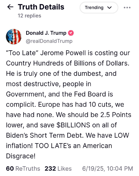 一周外盘头条|特朗普会军事打击伊朗吗? 美联储再次按兵不动 霍尔木兹海峡如何影响全球? 稳定币市值创新高