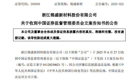 突发！300849，被证监会立案！