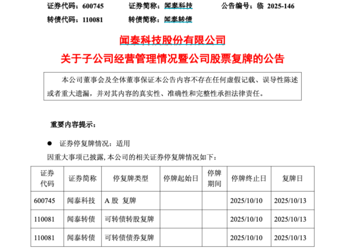 600745，突发！对荷兰半导体子公司控制权暂时受限，明日复牌！