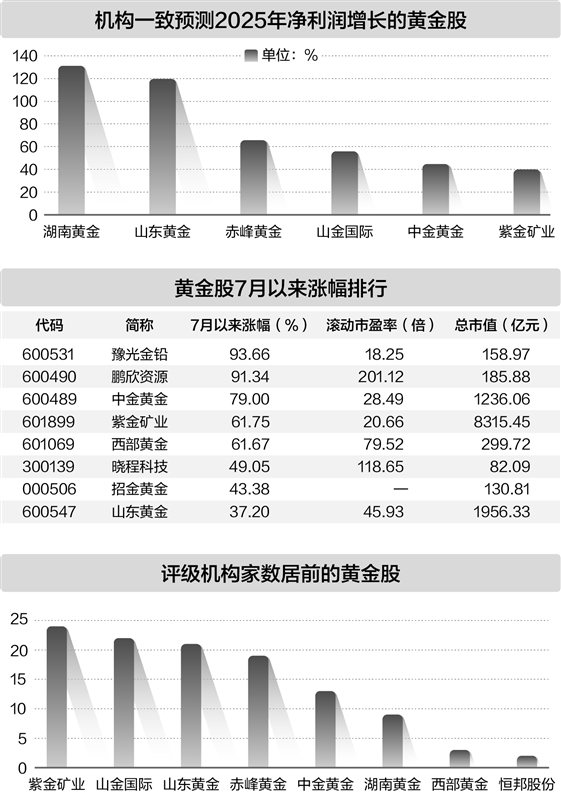 多重因素助推金价上涨 5只黄金股估值仍处低位