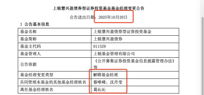 上银基金沈丹莹参加工作3年跻身基金经理行列,手握上银3只债基总规模51亿