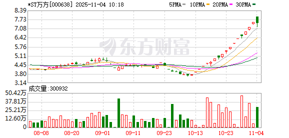 *ST万方录得17天14板