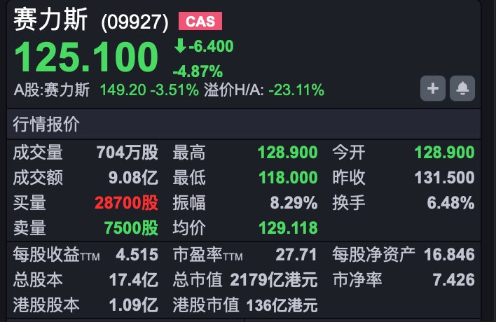 调整延续,恒指低开超250点 赛力斯上市破发