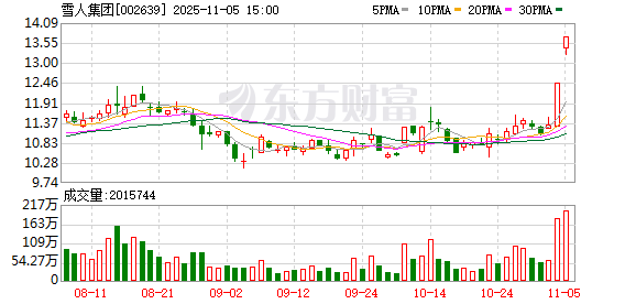 雪人集团涨停,深股通龙虎榜上净卖出290.32万元