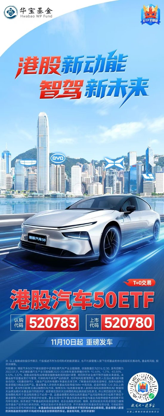 港股汽车50ETF(520783)11月10日发行,重仓龙头发车“智驾新未来”