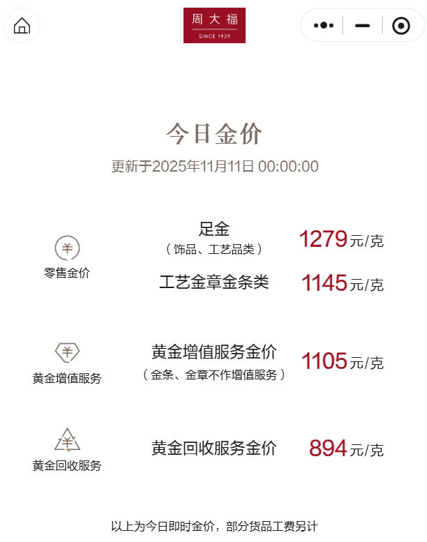 现货黄金涨破4130美元,多品牌金饰克价逼近1280元