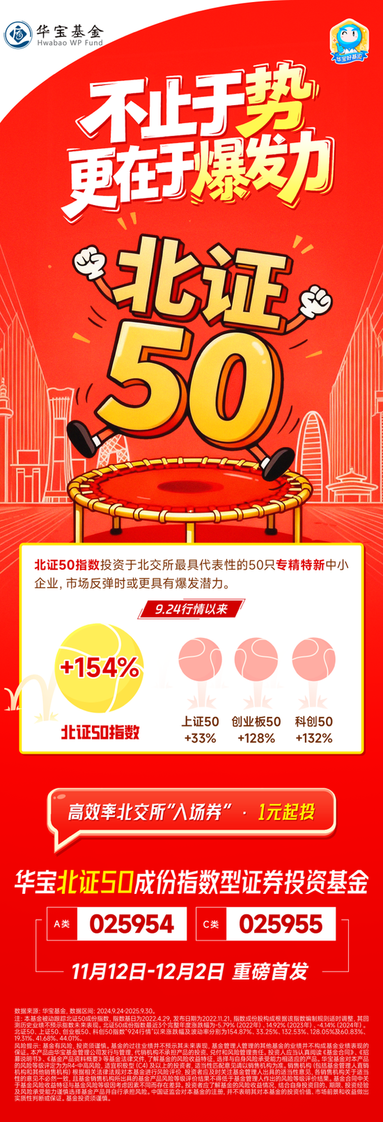 最低1元可投北交所!华宝北证50成份指数基金首发,轻松布局北交所优质资产