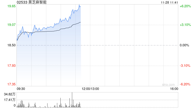 黑芝麻智能及均胜电子均涨超4% 双方共建多芯片平台机器人域控产品