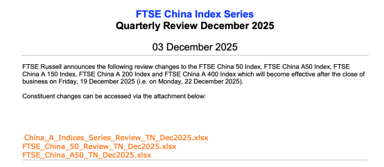 事关A股 富时罗素宣布：重大调整！纳入这些股票